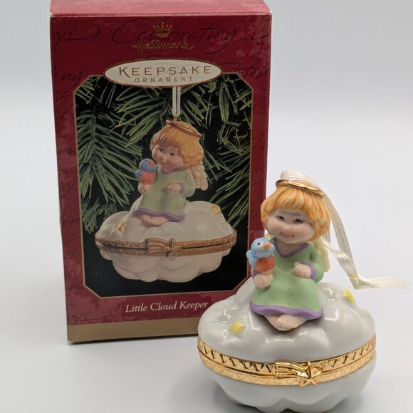 Hallmark Keepsake Little Cloud Keeper 1999, Fine Porcelain Hinged Box Ornament - Picture 2 of 11
